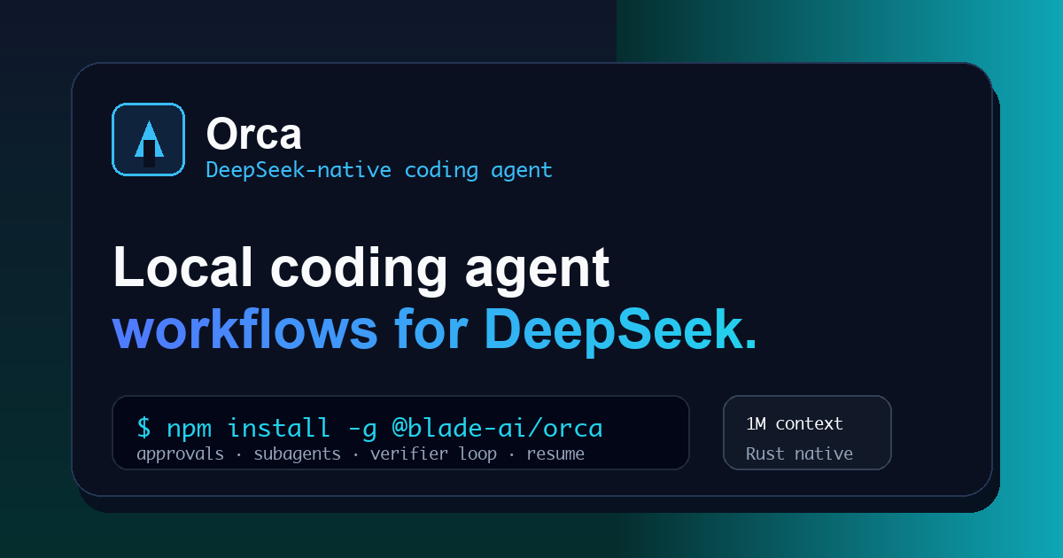 Orca - DeepSeek-native terminal coding agent
